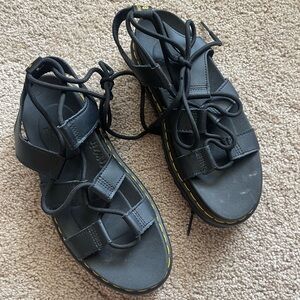 Dr. Martens Nartilla lace up black gladiator platform sandals size 8